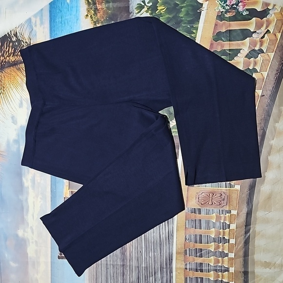 Ming Wang‎ Blue High Waist Trousers Stretch Pull on Pants Size Large - Picture 1 of 6